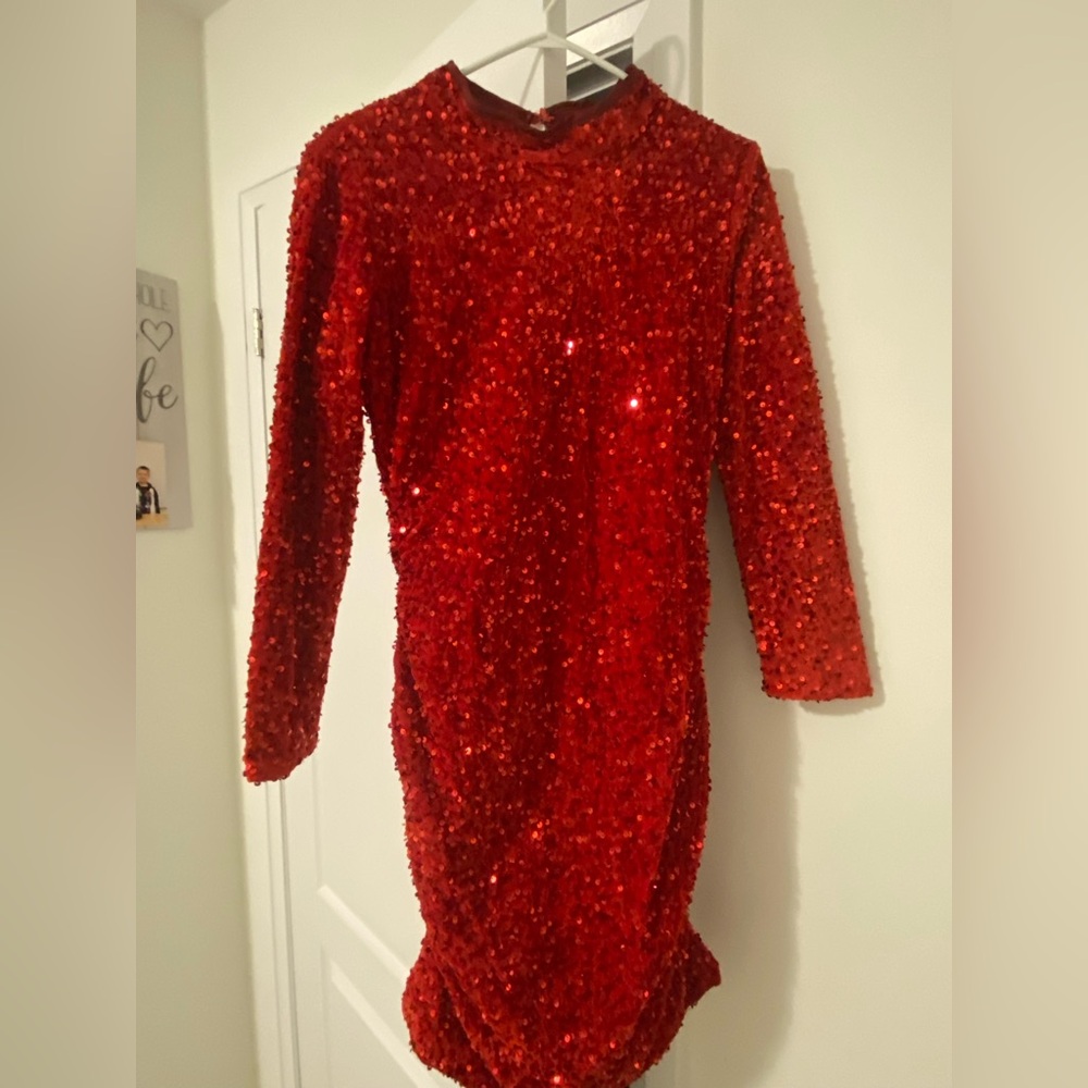 SHEIN Red Sequin Dress